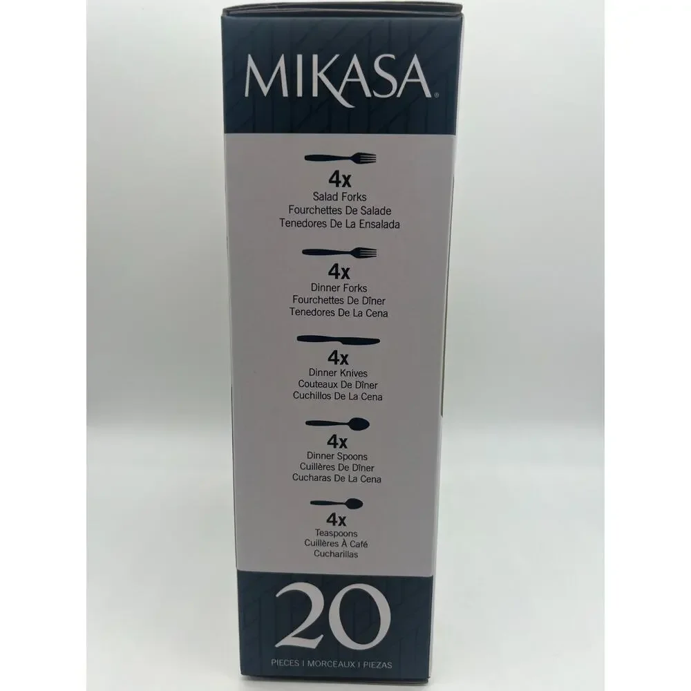 Mikasa Zena 20-Piece Flatware Set Service for 4 18/0 Stainless Steel Silverware